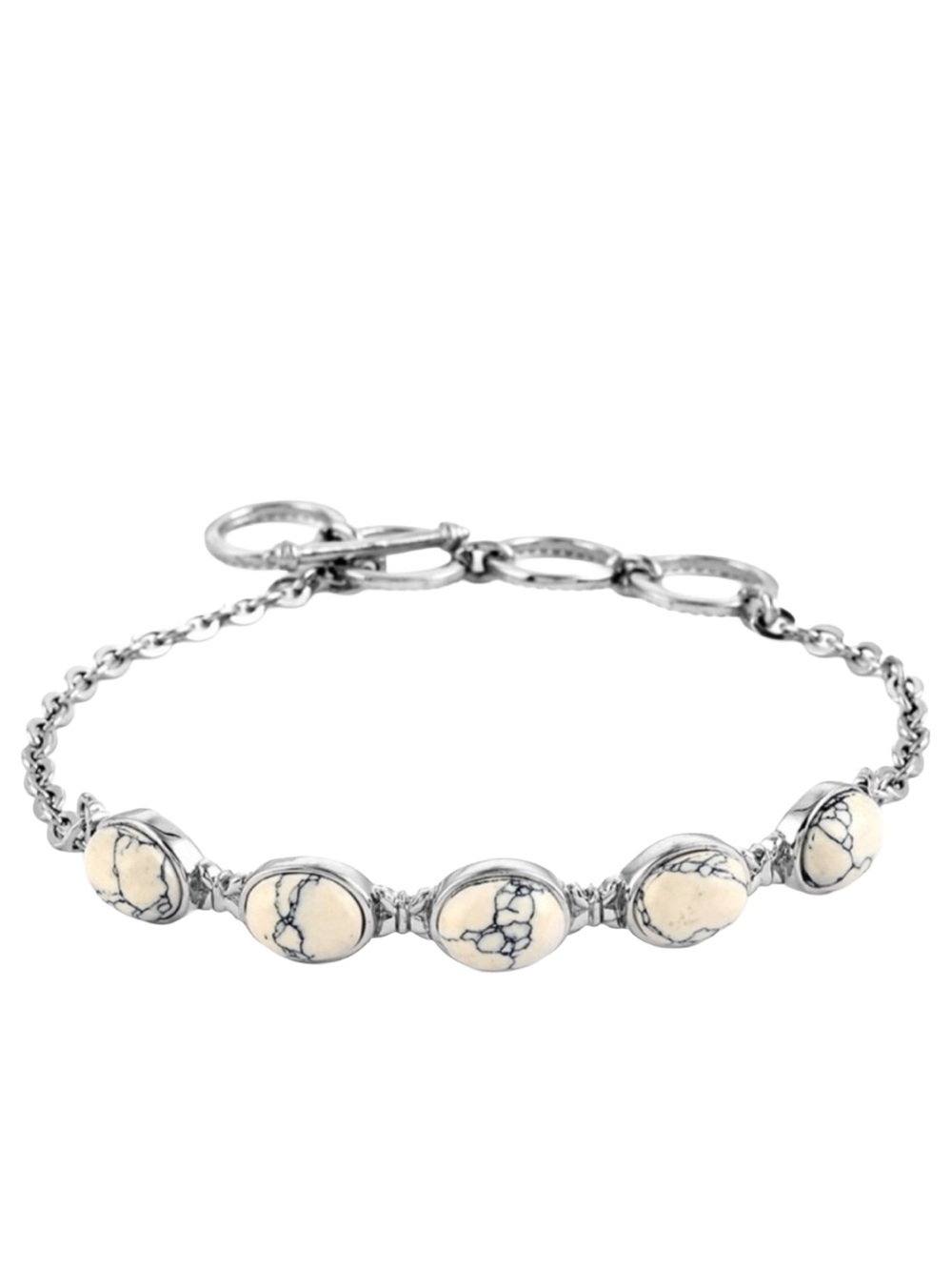 White Howlite Toggle Clasp Bracelet